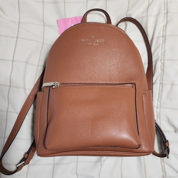 Kate Spade Medium Dome Brown Leather Backpack - Picture 1 of 12